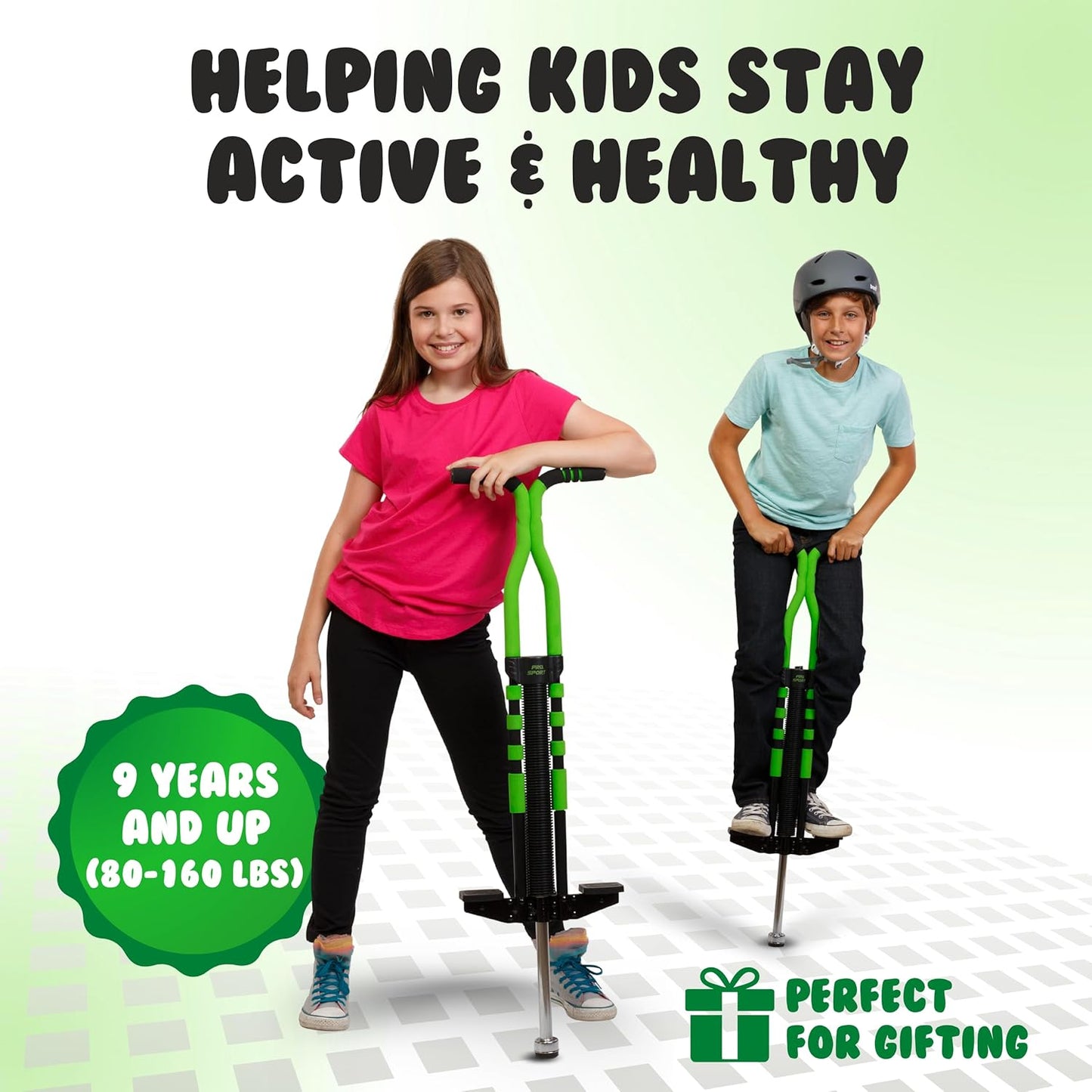 Pogo Stick for Kids - Pogo Sticks for Ages 9 and Up, 80 to 160 Lbs - Pro Sport Edition, Quality, Easy Grip, Pogostick for Hours of Wholesome Fun