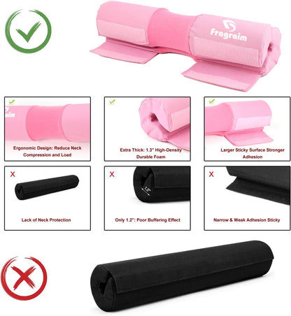 Barbell Squat Pad, Safety Bar Pad with Thick Foam and Nylon Padding - Neck & Shoulder Protective Pad Support for Squats, Lunges & Hip Thrusts - Fits Olympic Standard Weightlifting Bar